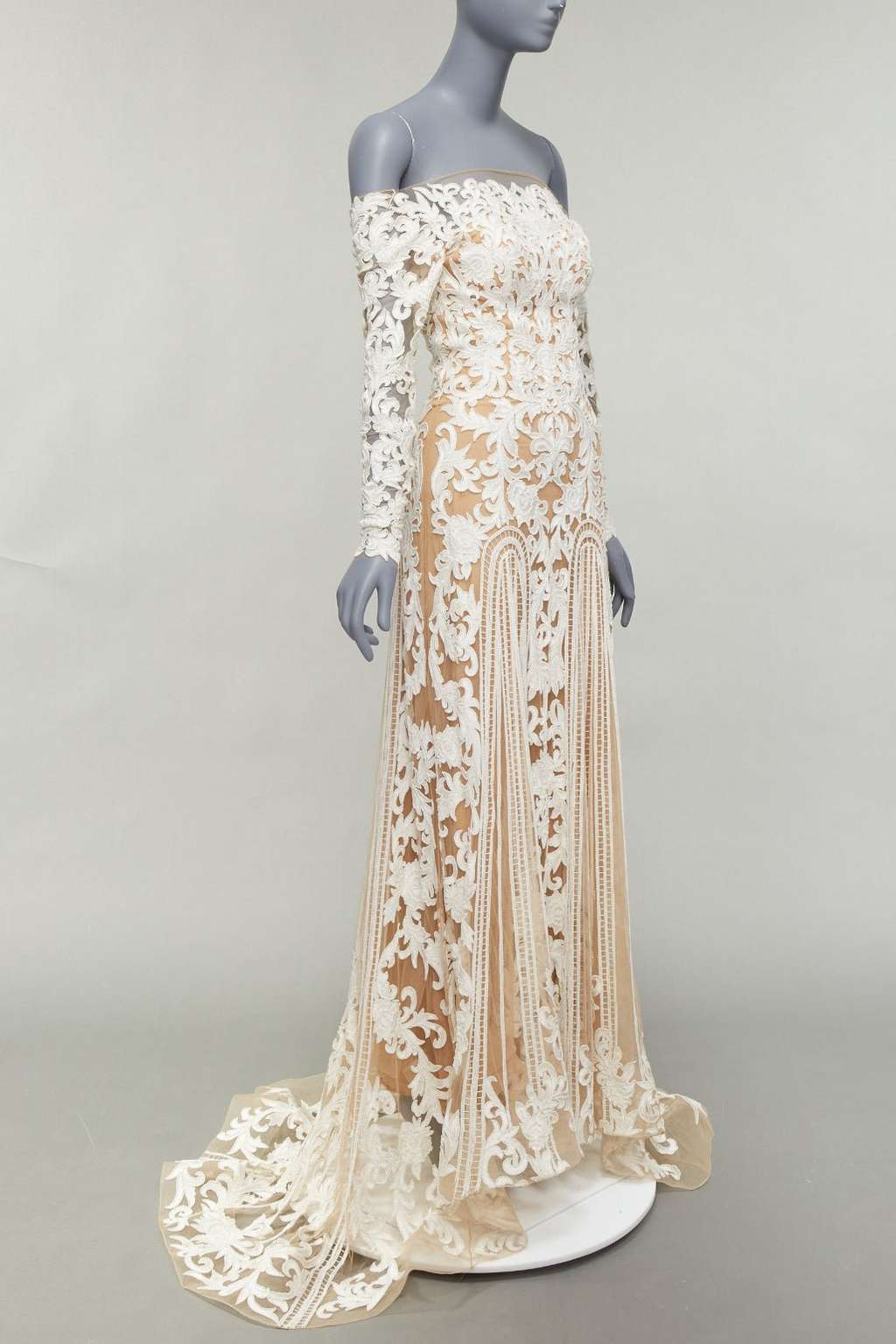 Zuhair murad Pearl Wedding Gown White Silk Very good - Inside View
