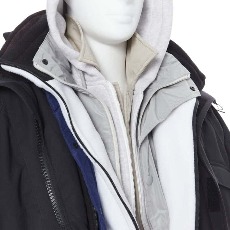 Balenciaga Pink Fur Layered Parka Black Never worn, with tag - Back View