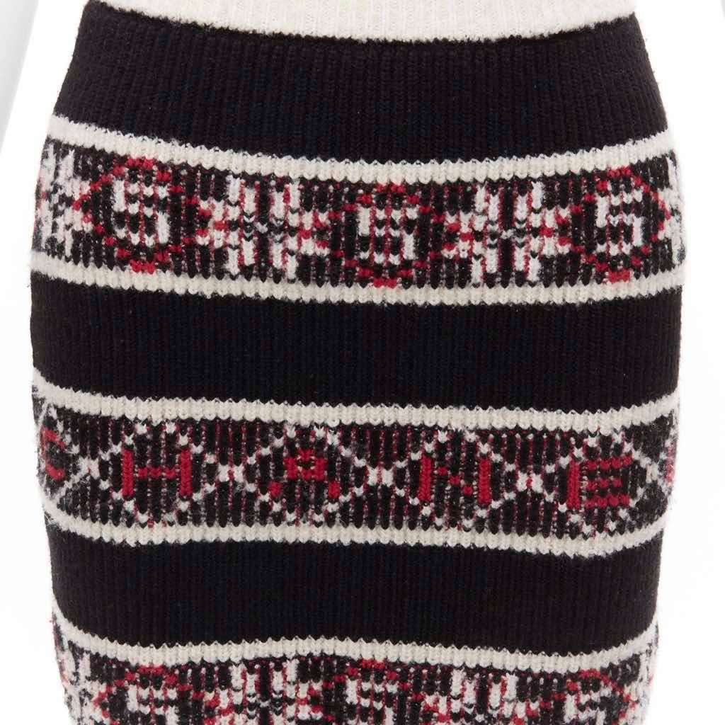 Chanel Fair Isle Skirt Black Cashmere Very good - Back View