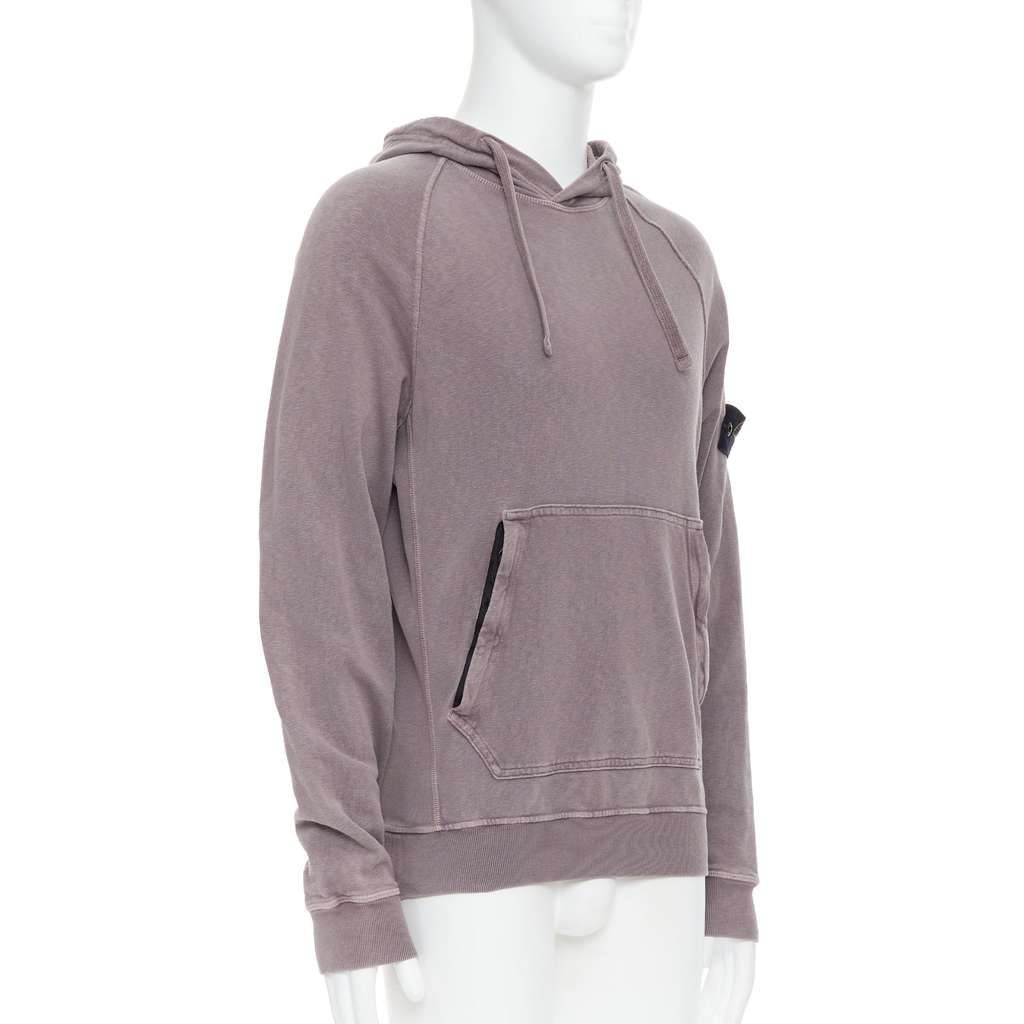 Stone Island Washed Cotton Hoodie Purple Cotton Never worn - Inside View