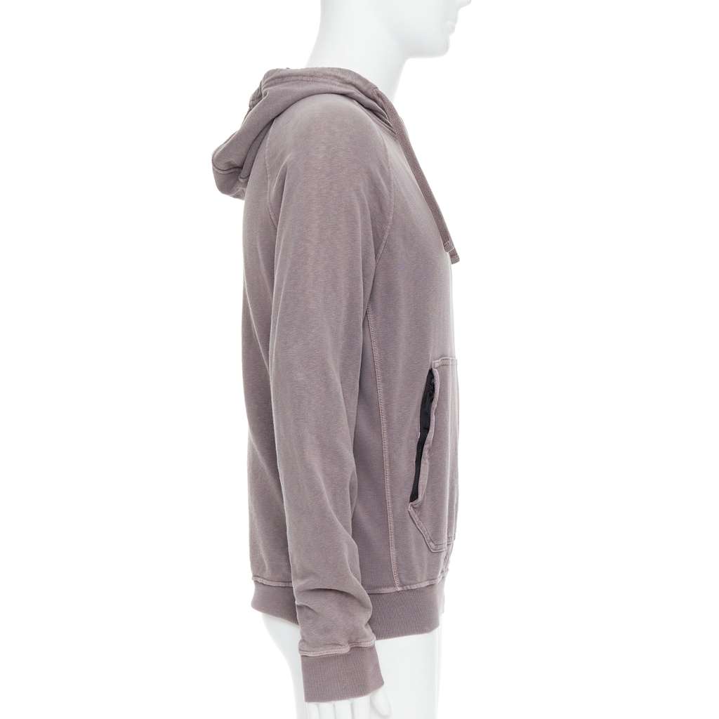 Stone Island Washed Cotton Hoodie Purple Cotton Never worn - Model View