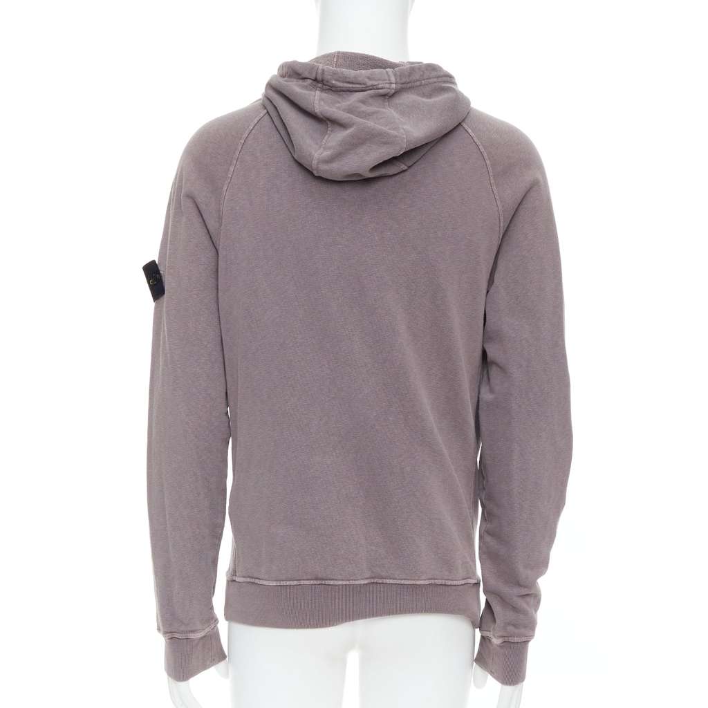 Stone Island Washed Cotton Hoodie Purple Cotton Never worn - Box View