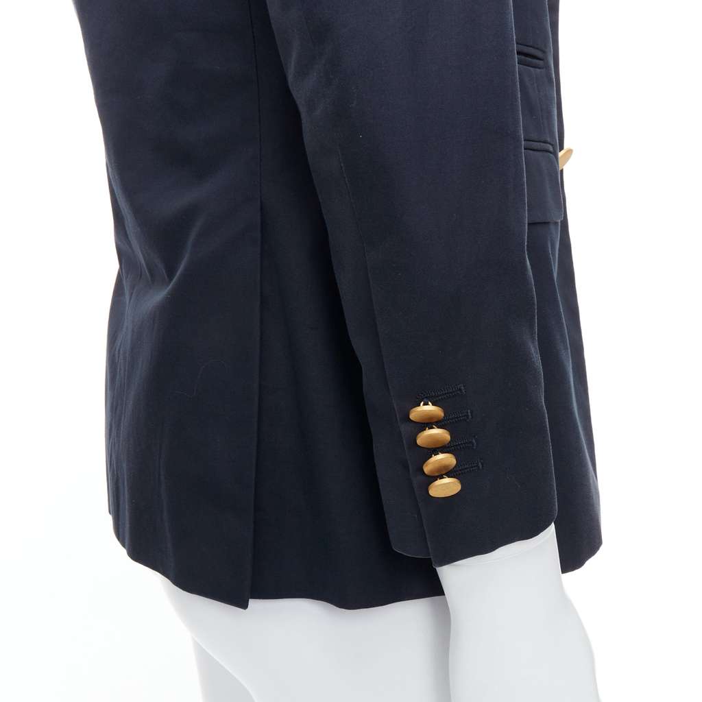 Valentino Garavani Tweed Moto Jacket Navy Cotton Fair - Back View