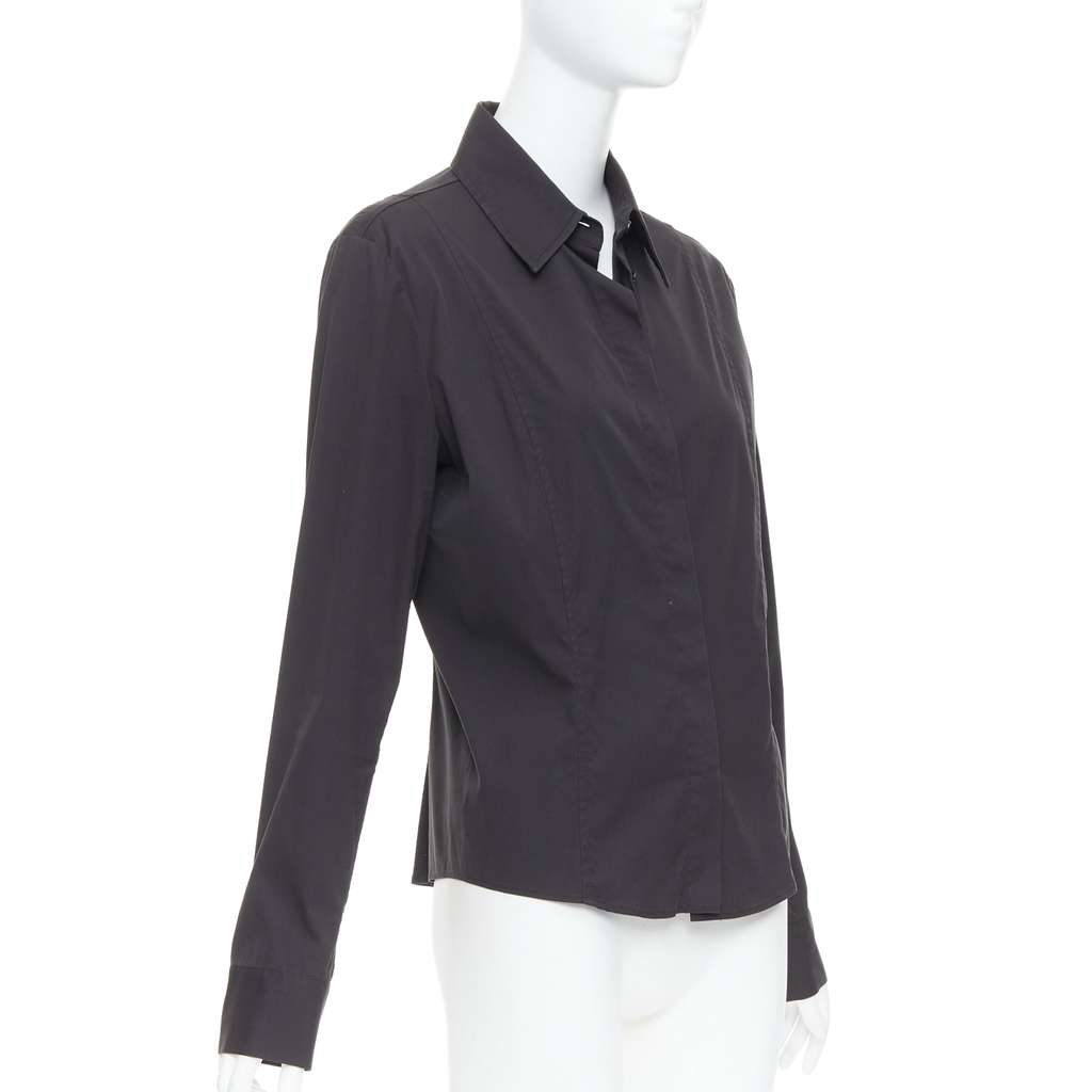 Gucci Slim Fit Panel Shirt Black Cotton Very good - Inside View