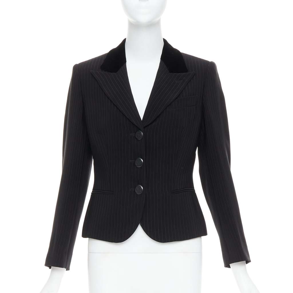 Giorgio Armani Peak Lapel Blazer Black Very good condition - Front View