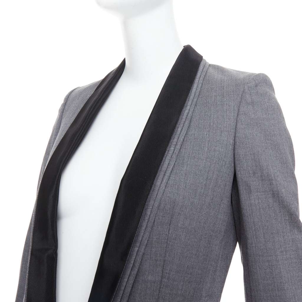 Stella McCartney Linen Light Blazer Grey Wool Very good - Back View