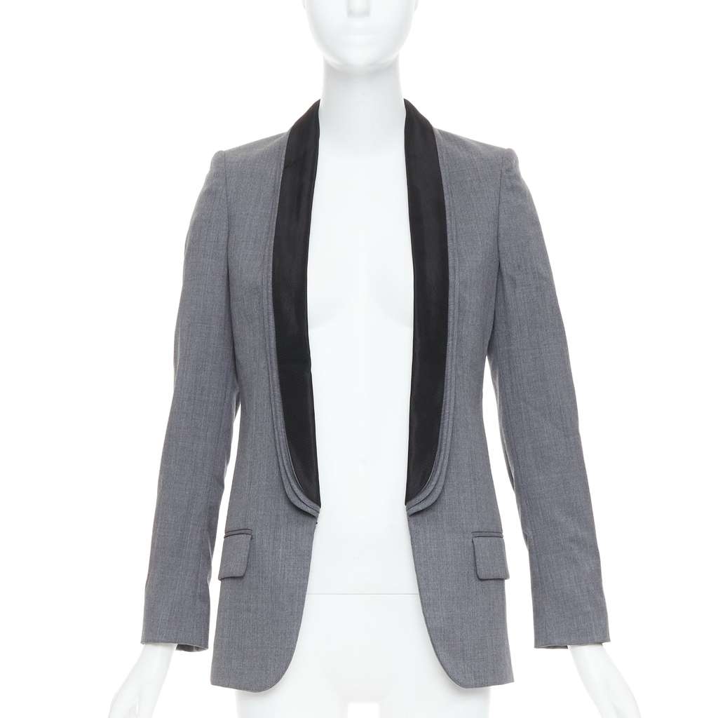 Stella McCartney Linen Light Blazer Grey Wool Very good - Inside View