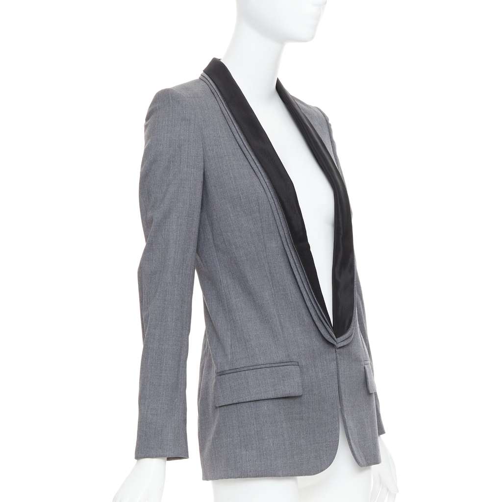 Stella McCartney Linen Light Blazer Grey Wool Very good - Model View
