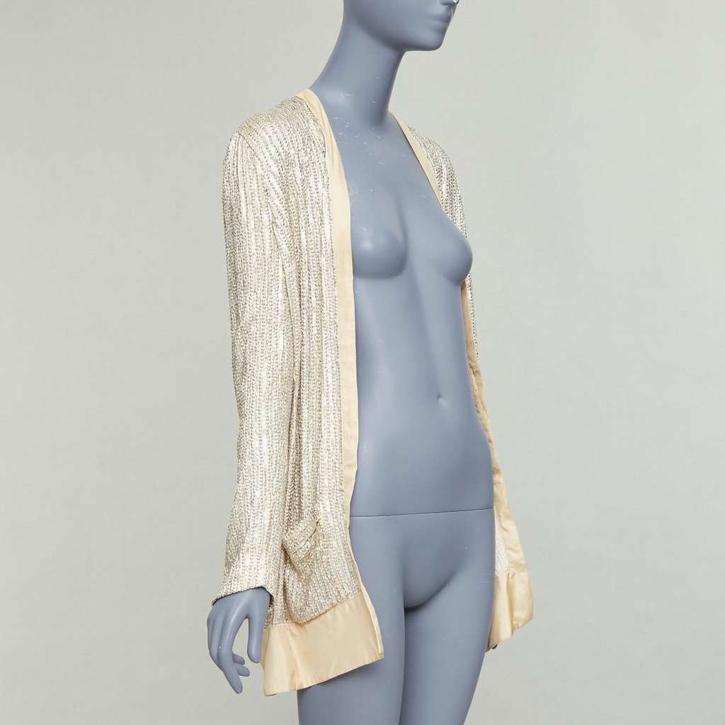Balenciaga Cream Sequin Jacket Beige Silk Very good - Inside View