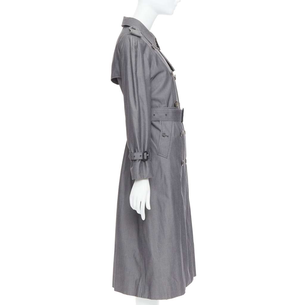Burberry Grey Cotton Trench Coat Grey Cotton Very good - Box View