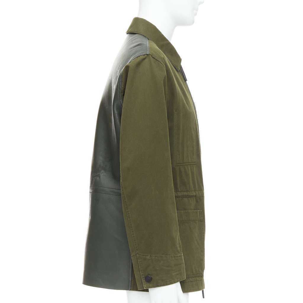 Berluti Green Safari Leather Coat Green Leather Fair - Box View