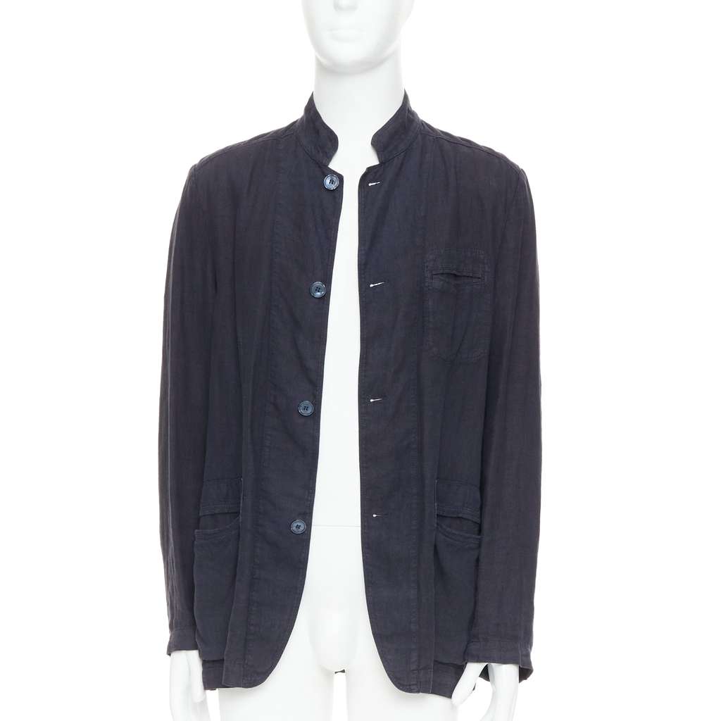 Ermenegildo Zegna Corduroy Overshirt Navy Linen Very good condition - Front View