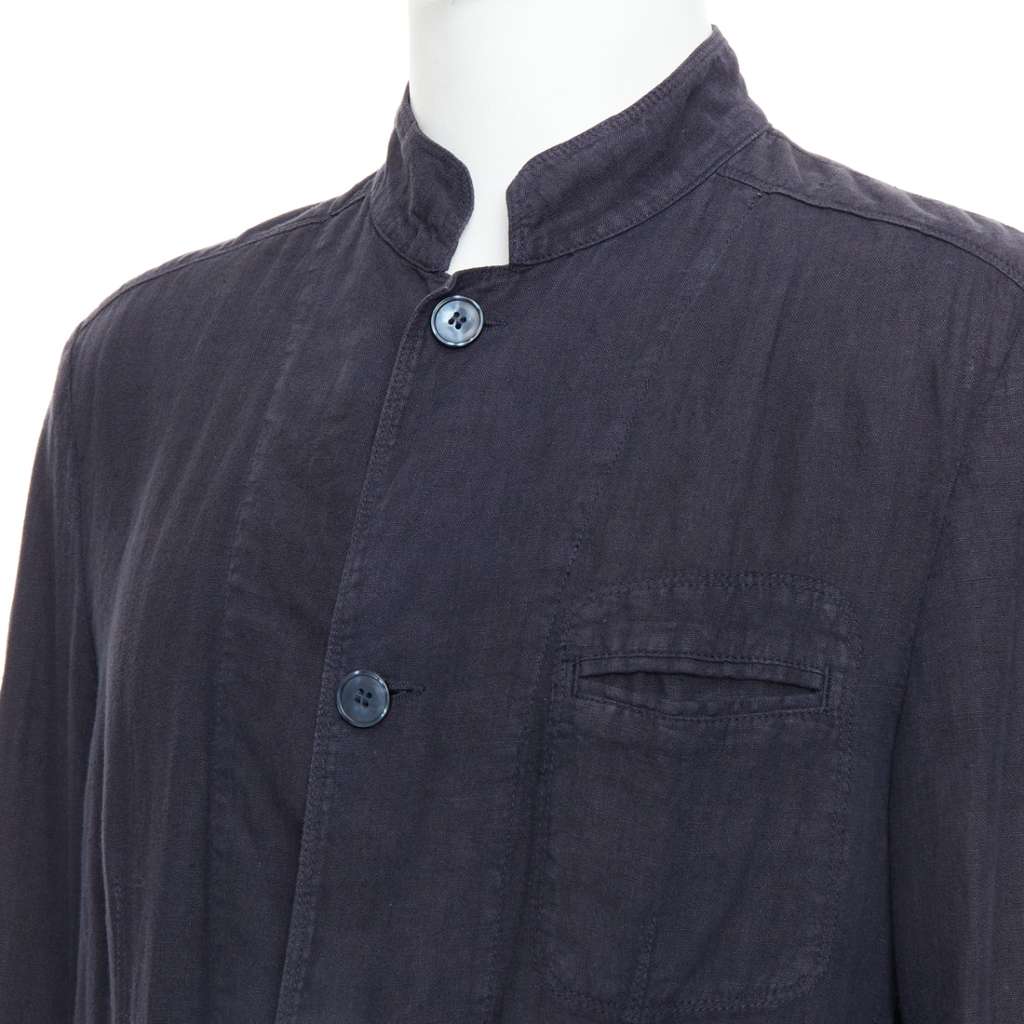 Ermenegildo Zegna Corduroy Overshirt Navy Linen Very good condition - Back View