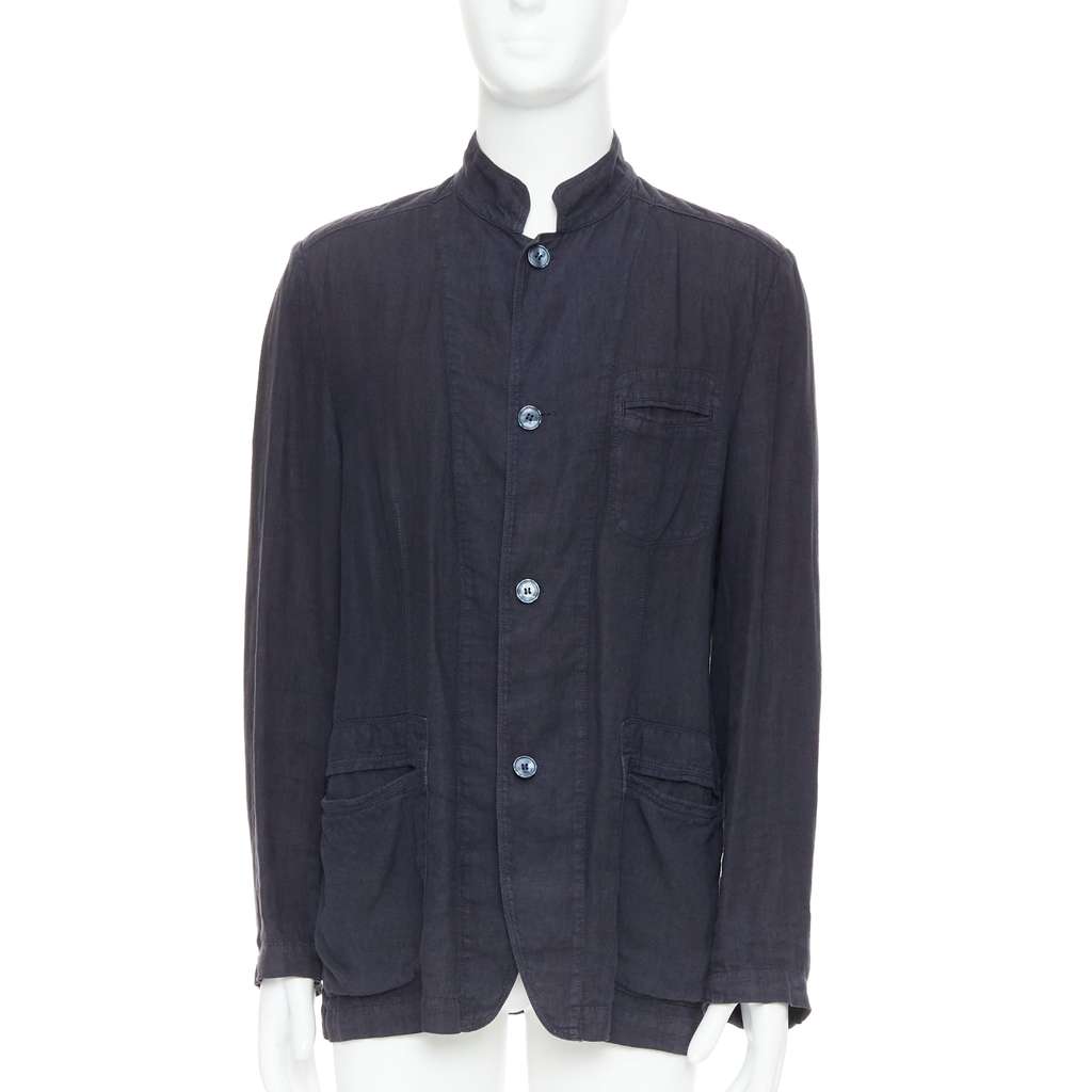 Ermenegildo Zegna Corduroy Overshirt Navy Linen Very good condition - Inside View