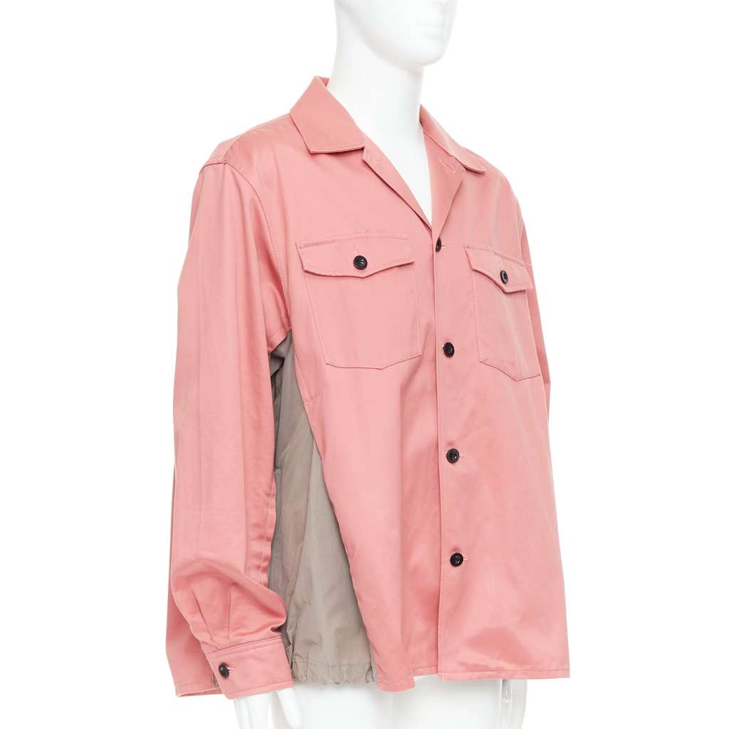 Sacai Safari Boxy Shirt Pink Cotton Very good - Front View