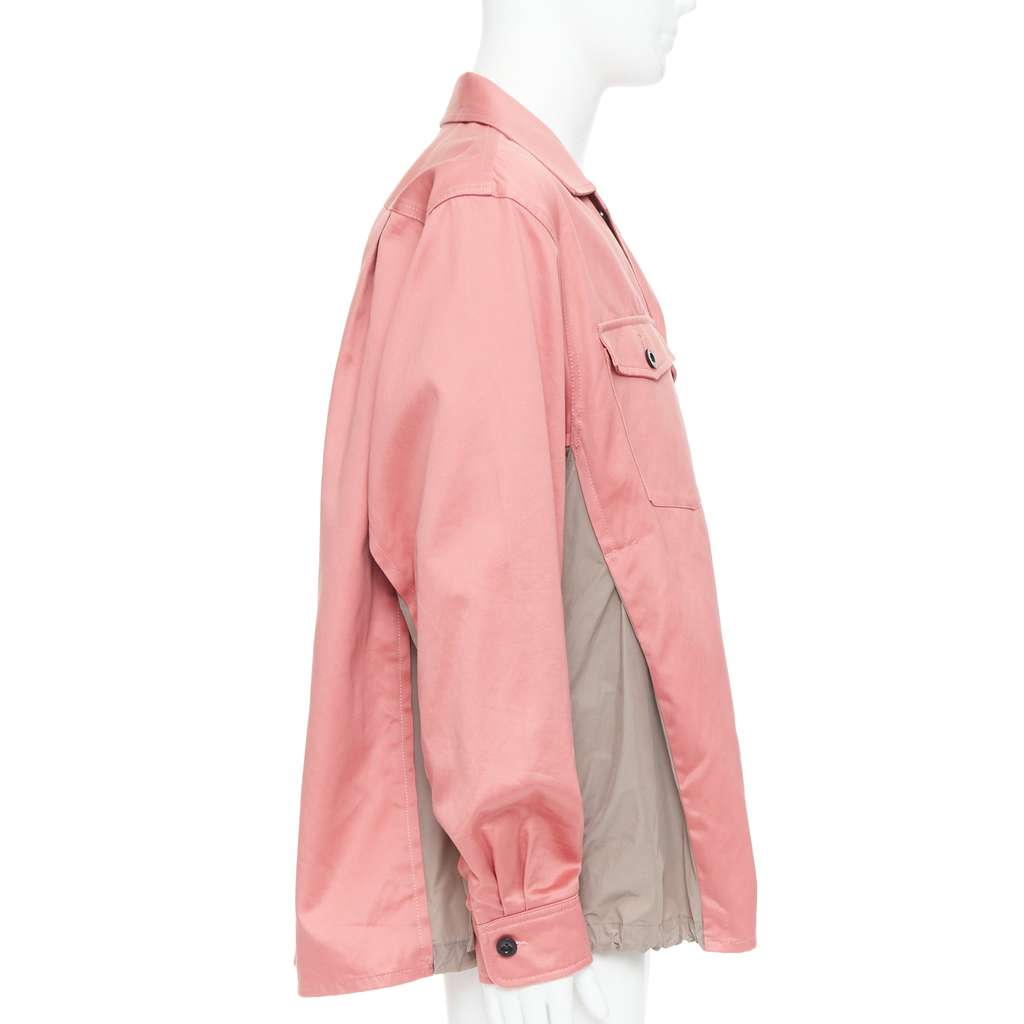 Sacai Safari Boxy Shirt Pink Cotton Very good - Model View