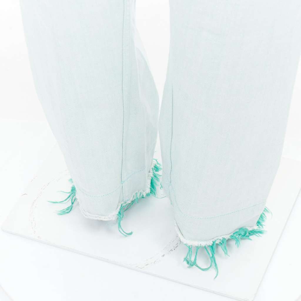 Jil Sander Yellow Belted Pants Green Cotton Very good - Back View