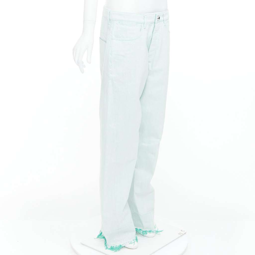 Jil Sander Yellow Belted Pants Green Cotton Very good - Inside View