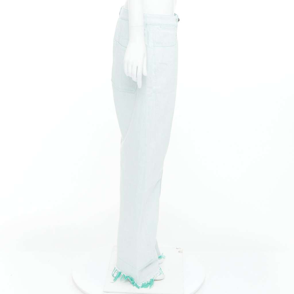 Jil Sander Yellow Belted Pants Green Cotton Very good - Model View
