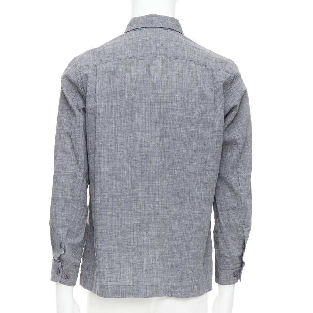 Issey Miyake Crinkled Shirt Top Grey Polyester Very good - Box View