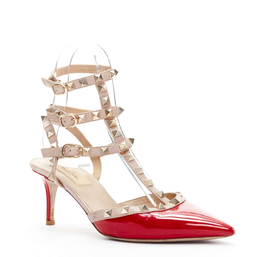 Valentino Garavani Rockstud Red Leather Fair - Back View