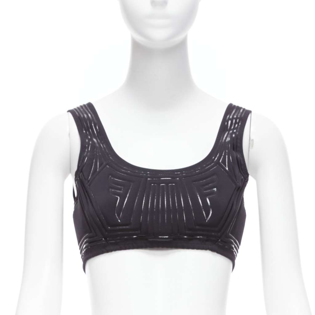 Fendi FF Logo Bra Top Black Polyamide Never worn - Front View
