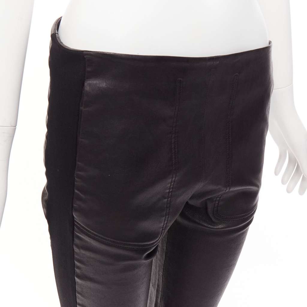 Balenciaga Striped Cropped Pants Black Leather Never worn - Back View