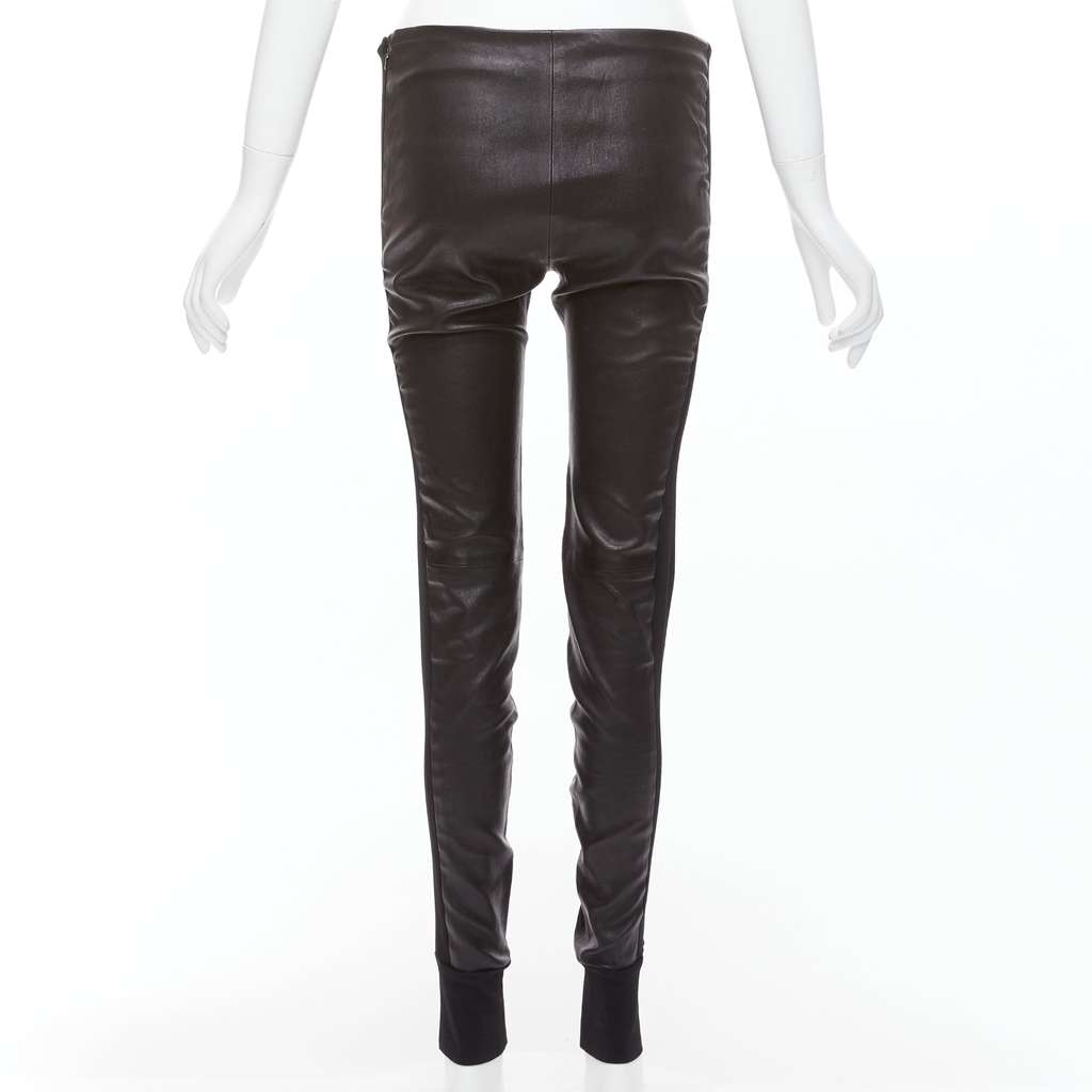 Balenciaga Striped Cropped Pants Black Leather Never worn - Box View