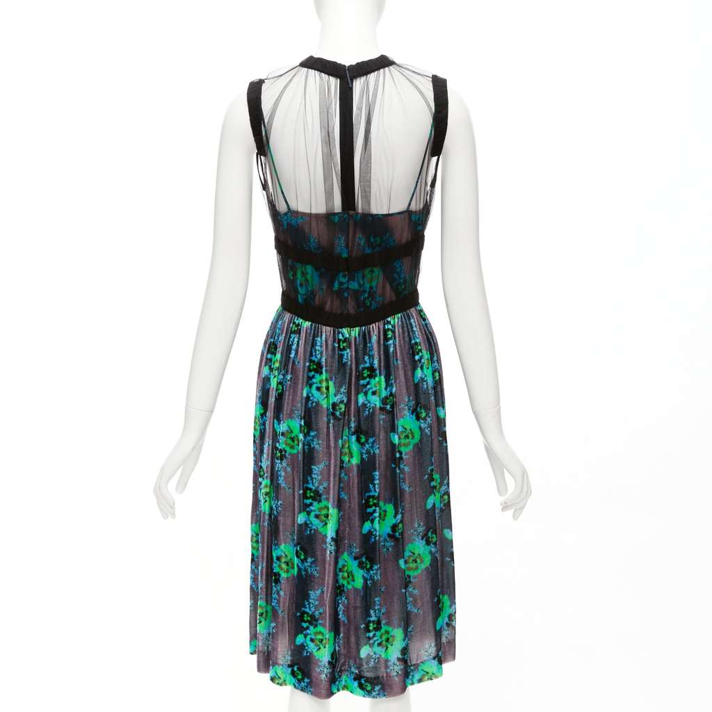 Christopher Kane Floral Overlay Dress Black Silk Never worn - Box View