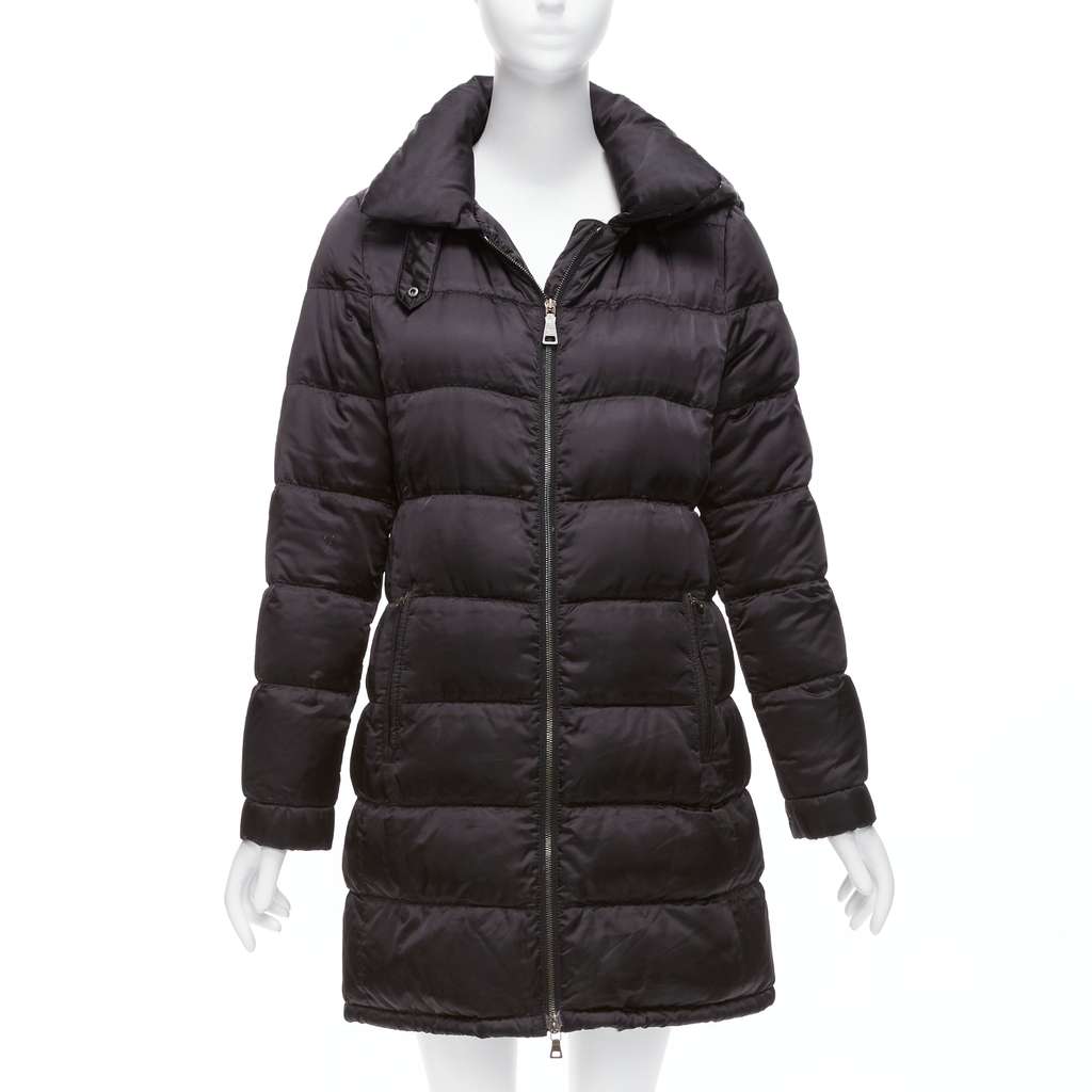 Prada Black Quilted Puffer Coat Black Fair - Front View