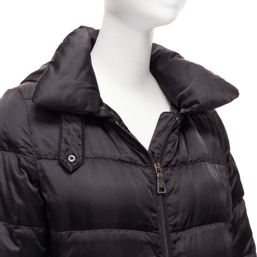 Prada Black Quilted Puffer Coat Black Fair - Back View