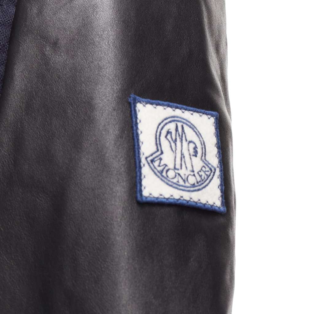 Moncler Navy Wool Bomber Jacket Black Wool Very good - Back View