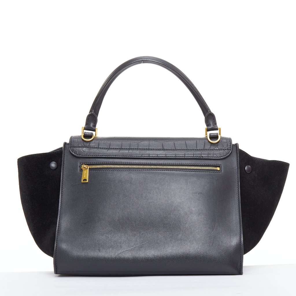 Celine Trapeze Black Leather Good - Box View