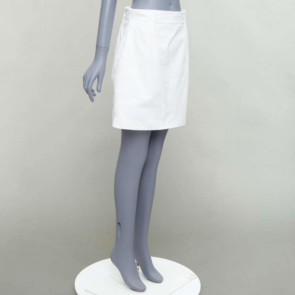 Prada Lace Denim Skirt White Cotton Very good - Inside View
