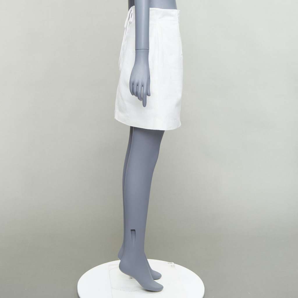Prada Lace Denim Skirt White Cotton Very good - Model View