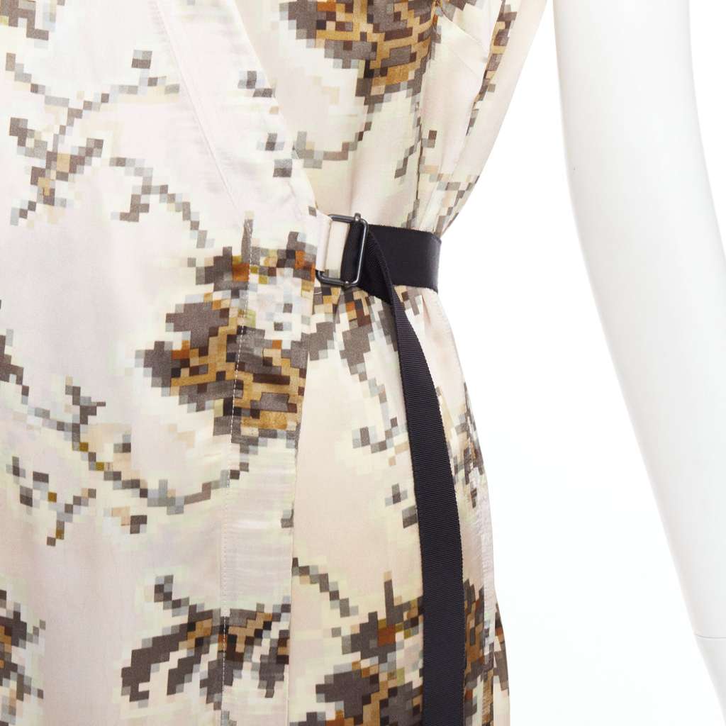 Dries Van Noten Pixel Satin Dress MultiColor Viscose Fair - Back View