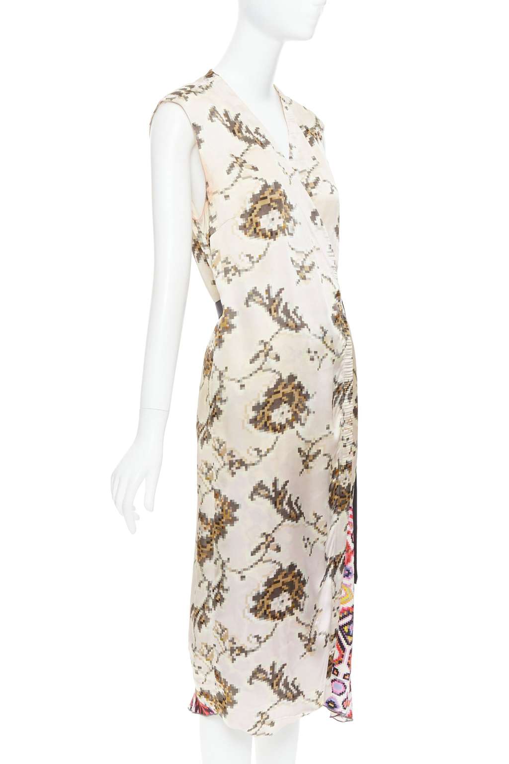 Dries Van Noten Pixel Satin Dress MultiColor Viscose Fair - Inside View