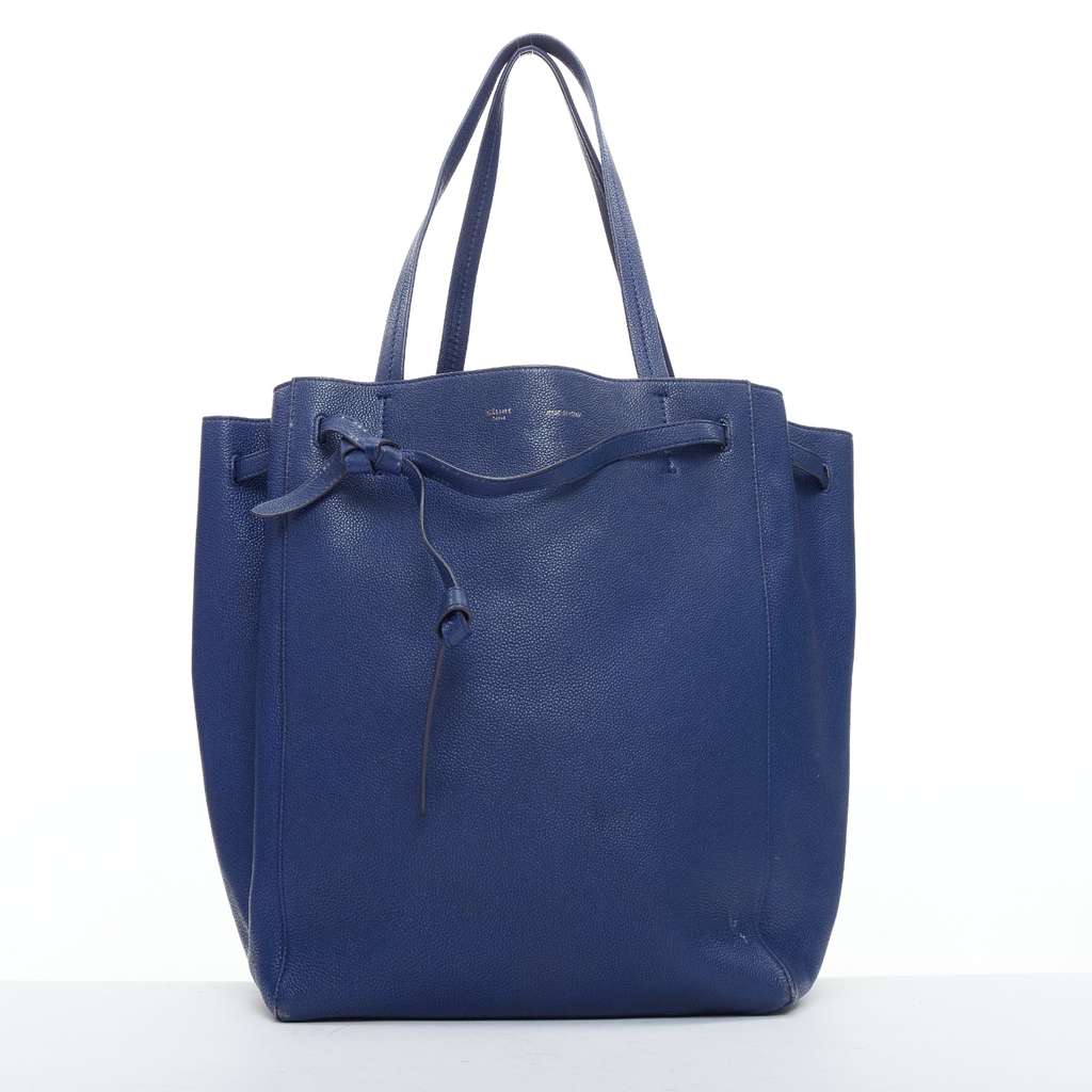 Celine Cabas Phantom Blue Leather Fair - Front View