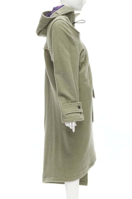 Balenciaga Khaki Toggle Wrap Coat Green Wool Very good - Box View