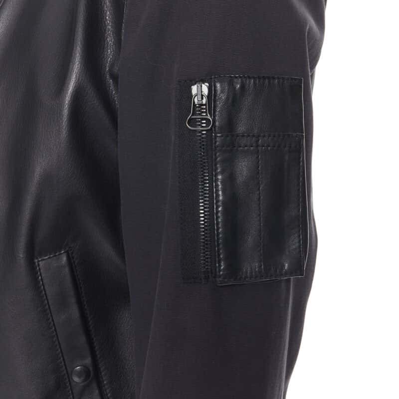 Lanvin Black Leather MA1 Bomber Black Leather Very good - Back View