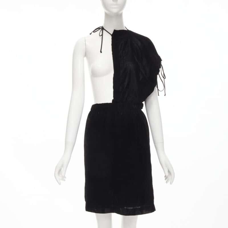 Comme Des Garcons Velvet Sash Skirt Black Velvet Very good - Front View