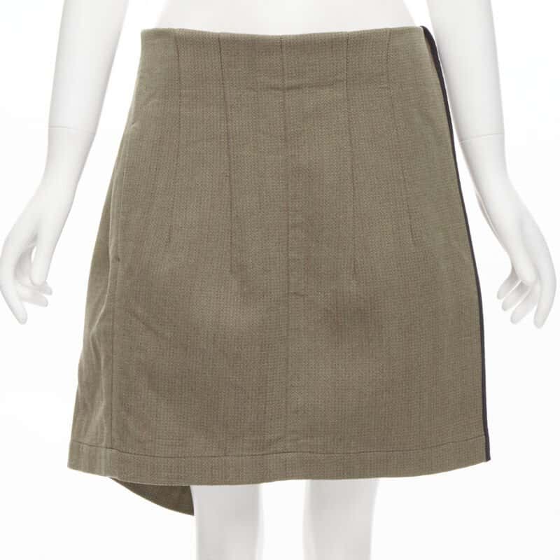 Junya Watanabe Asymmetric Mini Skirt Green Wool Very good condition - Inside View