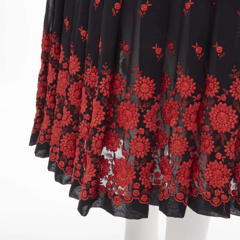 Comme Des Garcons Floral Peplum Skirt Black Polyester Never worn - Back View