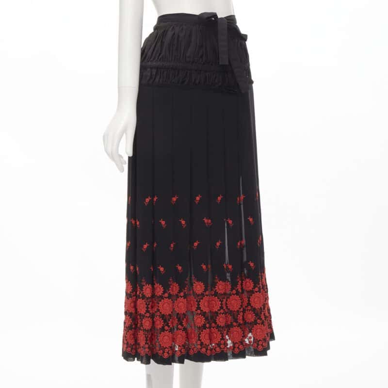 Comme Des Garcons Floral Peplum Skirt Black Polyester Never worn - Inside View