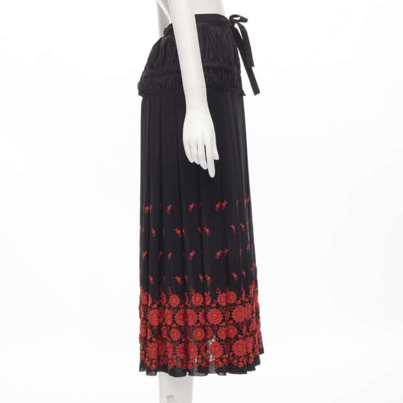 Comme Des Garcons Floral Peplum Skirt Black Polyester Never worn - Model View