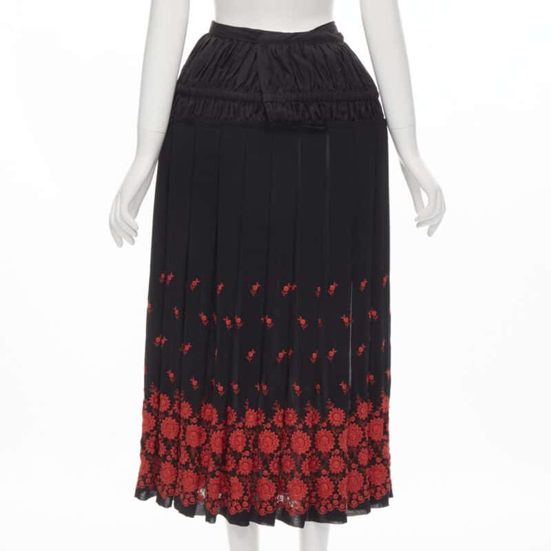 Comme Des Garcons Floral Peplum Skirt Black Polyester Never worn - Box View