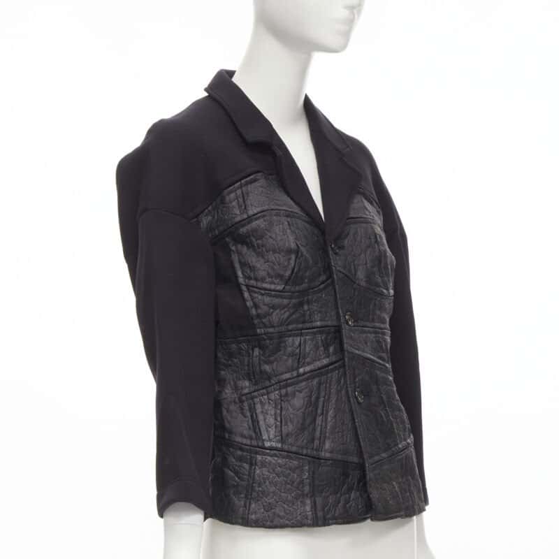 Comme Des Garcons Patchwork Scuba Blazer Black Polyester Never worn - Inside View