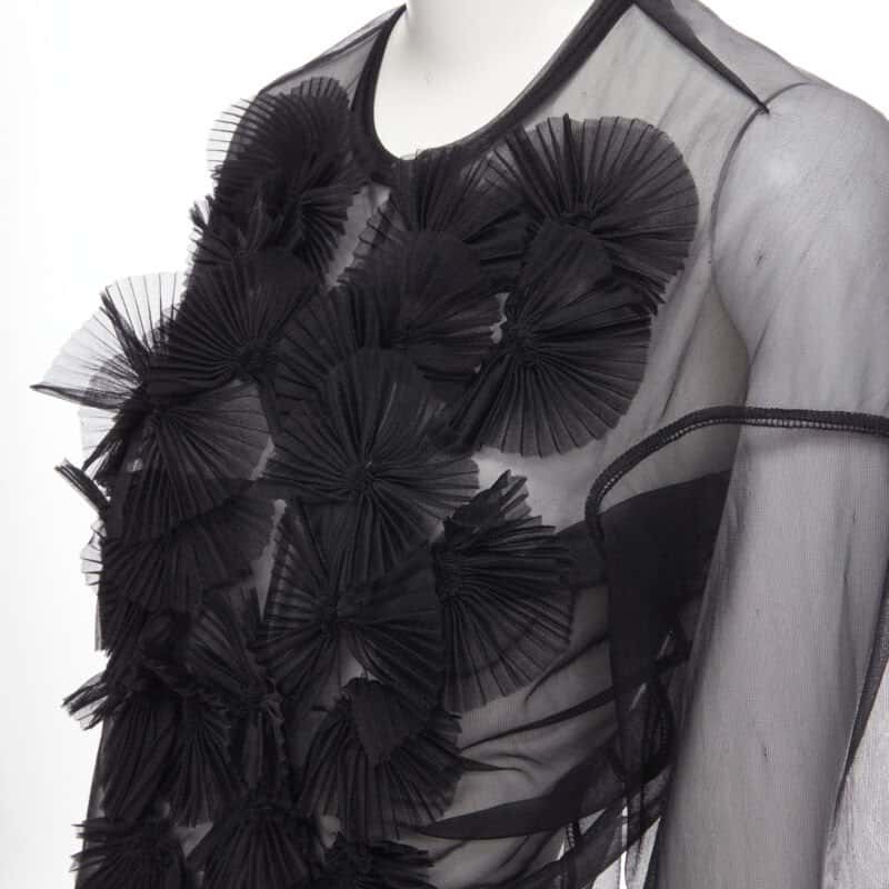 Comme Des Garcons Pleated Ruffle Top Black Good - Back View