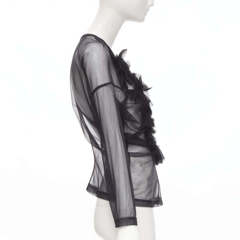 Comme Des Garcons Pleated Ruffle Top Black Good - Model View