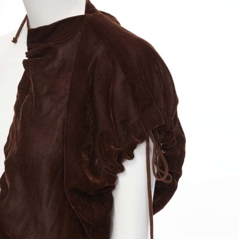 Comme Des Garcons Velvet Sash Skirt Brown Velvet Very good - Back View